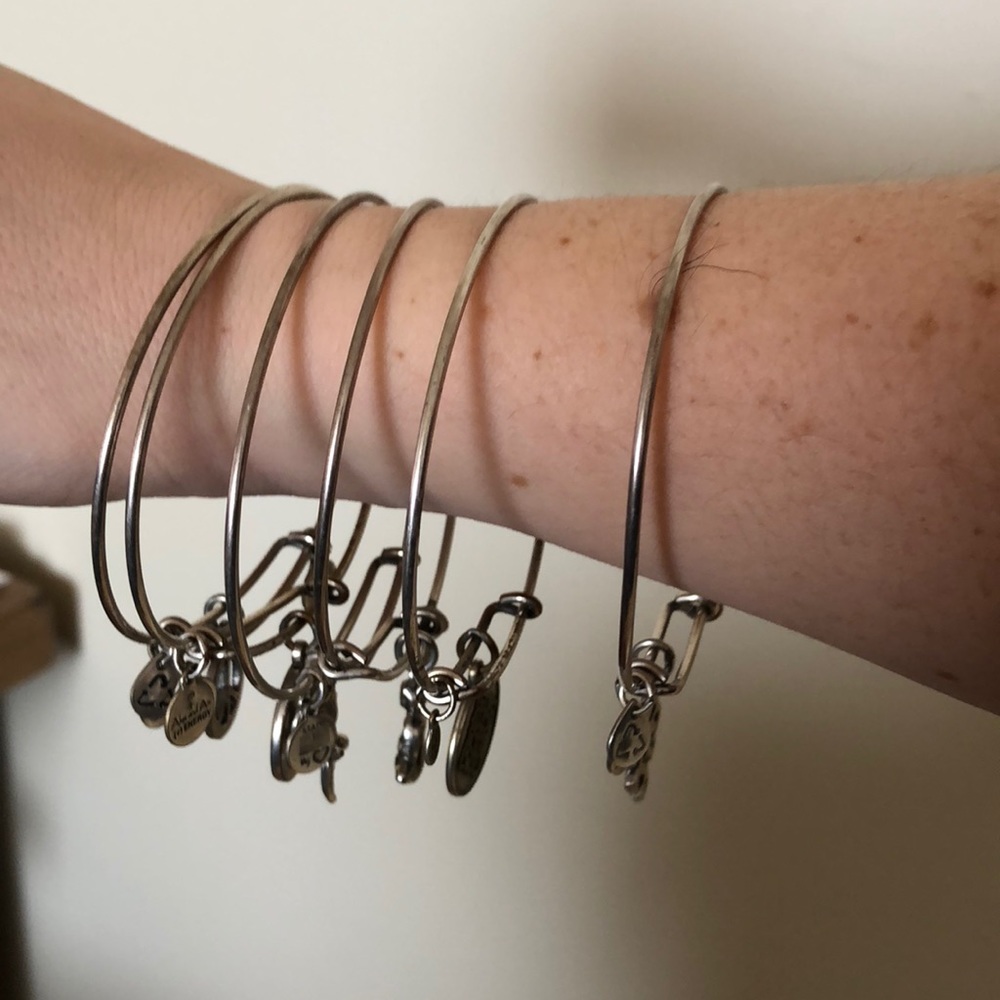 6 assorted Alex and Ani bracelets